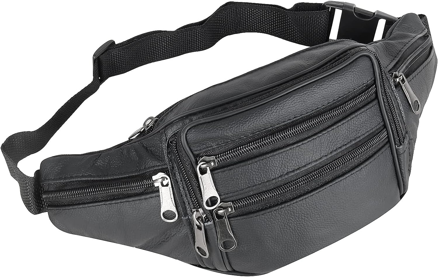 Fanny Pack Outdoor travel leather Fanny pack,Cowhide Leather Large Size 7 Pockets waist bag.Suitable for outdoor mountaineering, travel, camping, cycling, running, etc. - Image 2